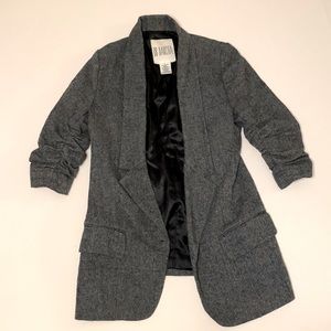 BB Dakota Grey Tweed Open Front Blazer sz 6